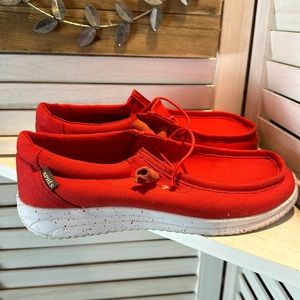 Apres Red Canvas Loafers
